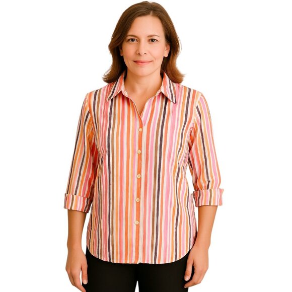 COLLARED Shirt Button Up DOWN Blouse Top Liz Claiborne Women's WOMAN'S SIZE 12 - Picture 1 of 10